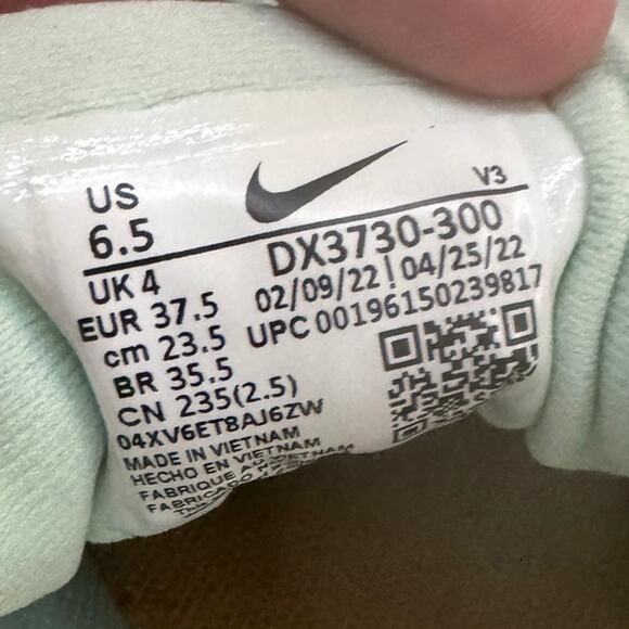 Nike Air Force 1 Shadow Mint Green White Sneakers DX3730-300 Size 6.5 - Picture 6 of 8